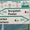 Etschradweg: bei Vilpian befinden wir uns genau in der Mitte zwischen Bozen und Meran. Foto: AT, &copy; Peer
