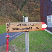 wegweiser vilpianer wasserfall