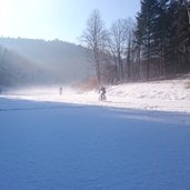 RS Montiggler Wald Langmoos zugefroren Schnee Biker