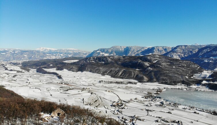 winter schnee aussicht von kaltern bis kalterersee fr